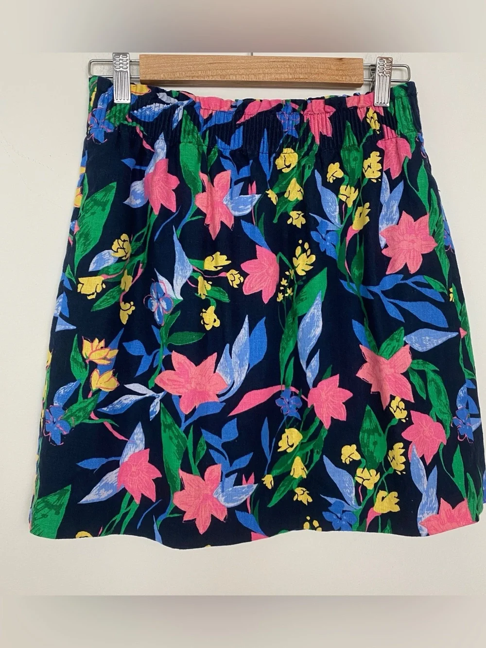 J. Crew Linen-Cotton Blend Floral City Skirt Sz 4